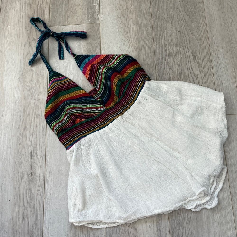 Jen's Pirate Booty Tank Top cotton gauze fiesta halter womens White (xsmall)